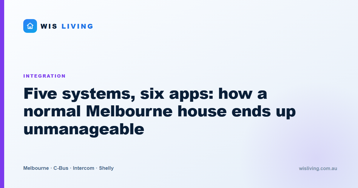 Five systems, six apps: how a normal Melbourne house ends up unmanageable